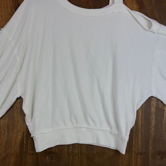 We The Free Womens Sweater Off White Saratoga One Shoulder Stretch Small - Picture 5 of 10
